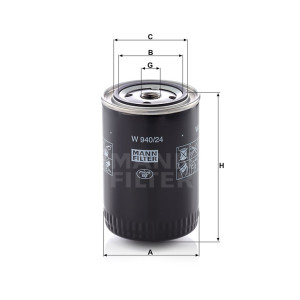 Фильтр масляный MANN-FILTER W 940/24